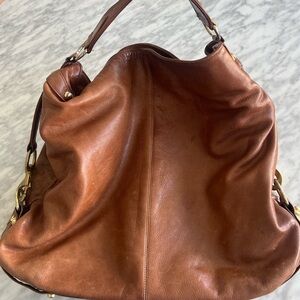 Brown Leather Hobo Bag with Spacious Design
